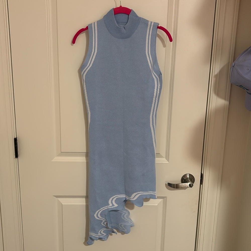 NWOT Light Blue Asymmetrical Gameday Dress
